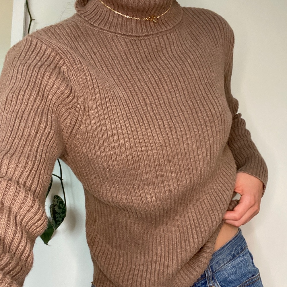 Brown Sonoma Ribbed Turtleneck Sweater